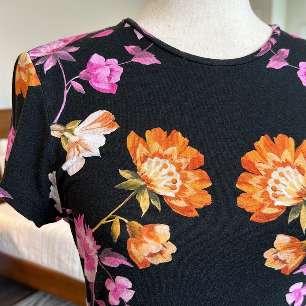 Ted Baker London Black Floral Tee Shirt - Picture 2 of 7